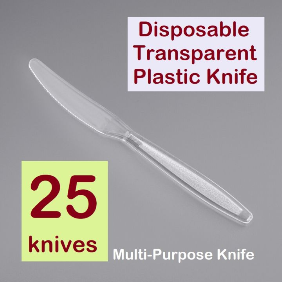 XPRO PLASTIC KNIVES WHITE 25S